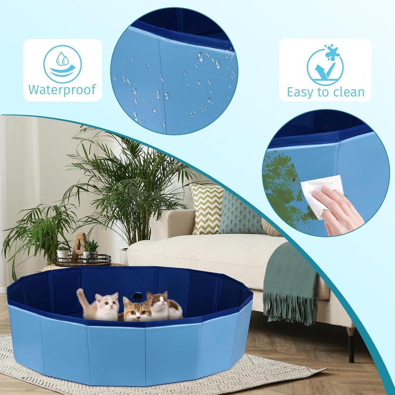 HALAGAS Cat Birthing Box, Whelping Box for Cats, Cat Birthing Nesting Boxs, Whelping Pool,Pet Birth Supplies, Foldable Cates Bath Pool, Convenient Storage, Easy to Clean, Can be Used Indoors or Outdoors - Image 4